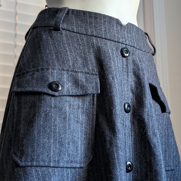 Vintage style pinstripe wool skirt - Picture 2 of 7